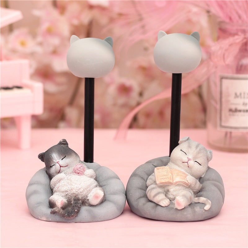 Ruxfy Cute Lazy Meow Ornaments with Light Night Light