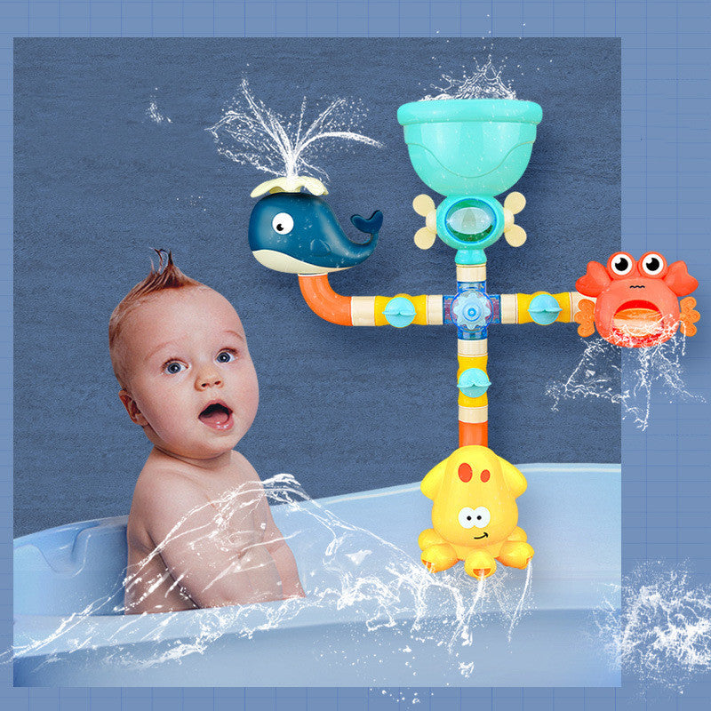 Ruxfy “Baby Bath Toys Water Game — Octopus / Crab Model Faucet Shower Water Spray Toy”.