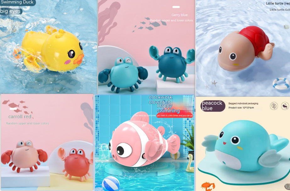 Ruxfy Baby Bath Toys – Small Yellow Duck & Little Turtle,