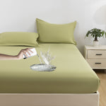 Ruxfy Solid Color Frosted Double Layer Waterproof Mattress Protective Cover – Skin-Friendly, Soft, Dustproof Bedding