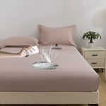 Ruxfy Solid Color Frosted Double Layer Waterproof Mattress Protective Cover – Skin-Friendly, Soft, Dustproof Bedding