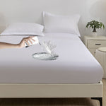 Ruxfy Solid Color Frosted Double Layer Waterproof Mattress Protective Cover – Skin-Friendly, Soft, Dustproof Bedding