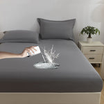 Ruxfy Solid Color Frosted Double Layer Waterproof Mattress Protective Cover – Skin-Friendly, Soft, Dustproof Bedding