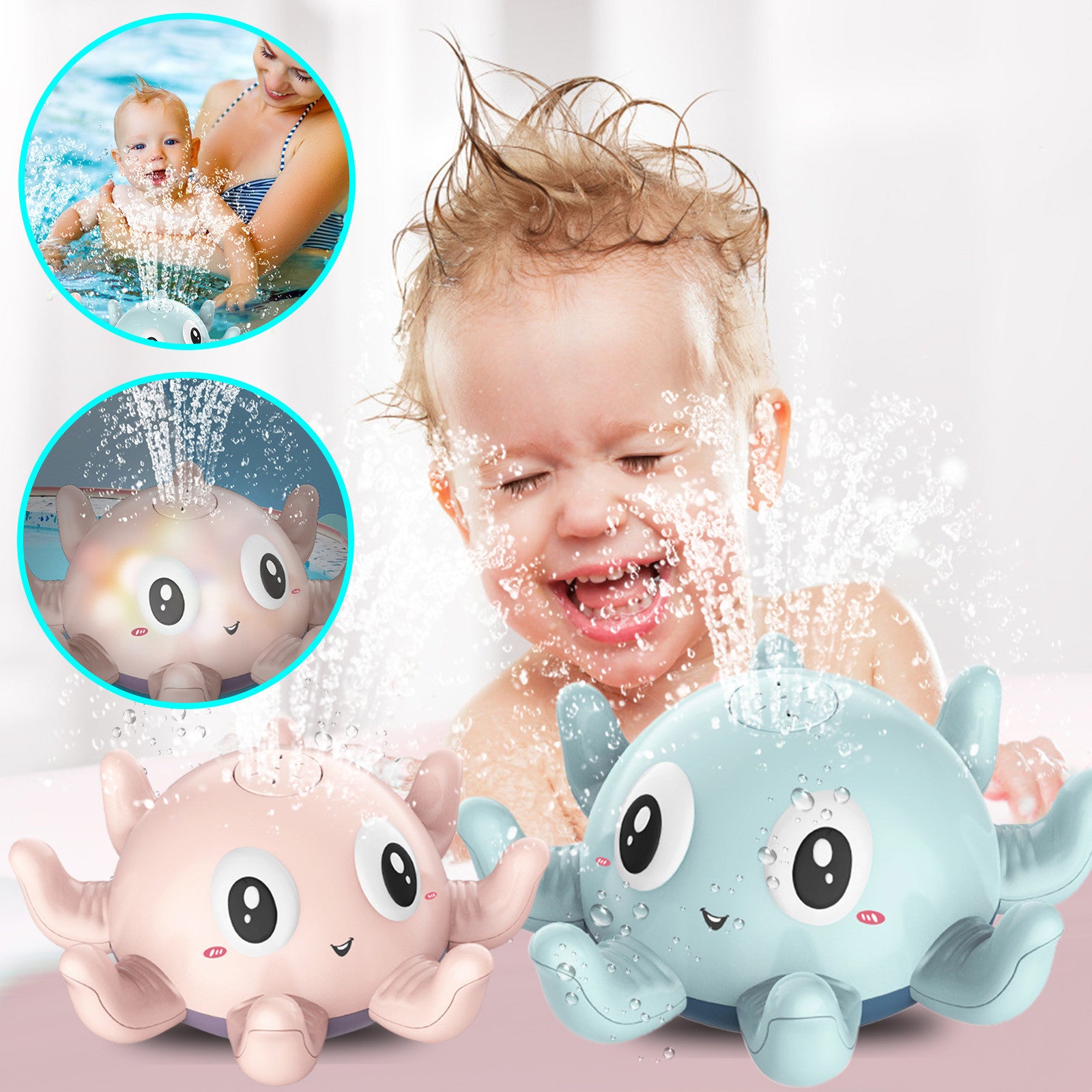 Ruxfy Children's Automatic Water Spray Bath Toys Bath Fun Toys With Flashing Water Spray Toy Baby Swimming Shower With Toys New