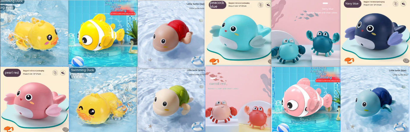 Ruxfy Baby Bath Toys – Small Yellow Duck & Little Turtle,