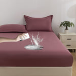 Ruxfy Solid Color Frosted Double Layer Waterproof Mattress Protective Cover – Skin-Friendly, Soft, Dustproof Bedding
