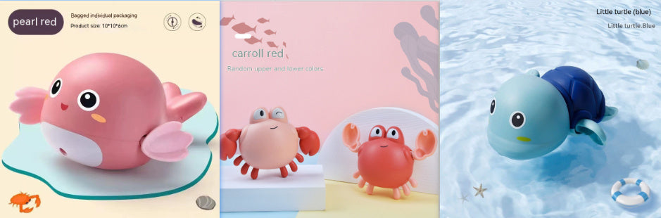 Ruxfy Baby Bath Toys – Small Yellow Duck & Little Turtle,