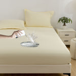Ruxfy Solid Color Frosted Double Layer Waterproof Mattress Protective Cover – Skin-Friendly, Soft, Dustproof Bedding