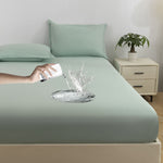 Ruxfy Solid Color Frosted Double Layer Waterproof Mattress Protective Cover – Skin-Friendly, Soft, Dustproof Bedding