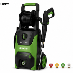 RUXFY PowerWash X2600 2600 PSI Electric Pressure Washer with Hose Reel & 5 Nozzle Tips