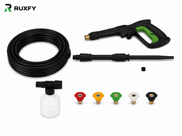 RUXFY PowerWash X2600 2600 PSI Electric Pressure Washer with Hose Reel & 5 Nozzle Tips
