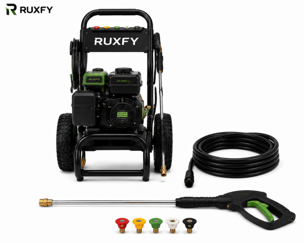 RUXFY ForceMax G4200 4200 PSI 208cc Gas-Powered Pressure Washer with 5 Quick-Connect Nozzles